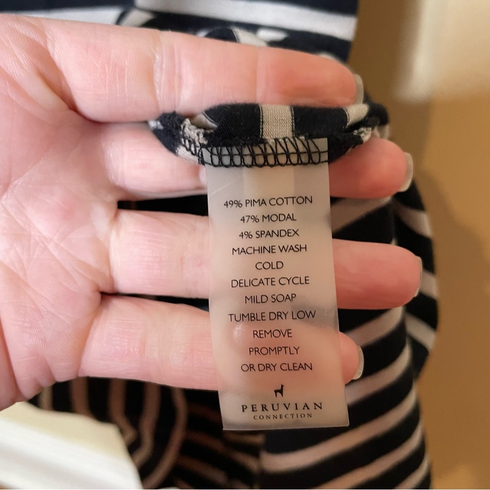 Peruvian Connection Long Sleeve Stripe Scoop Neck Maxi Dress - Picture 5 of 8